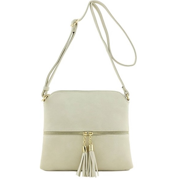 Lightweight Medium Crossbody Bag with Tassel - Picture 2 of 5